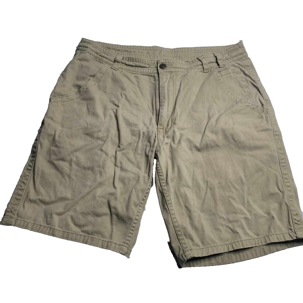 KAVU Shorts Mens 36 Beige Flat Front Chino‎ Cotton Hiking Outdoors